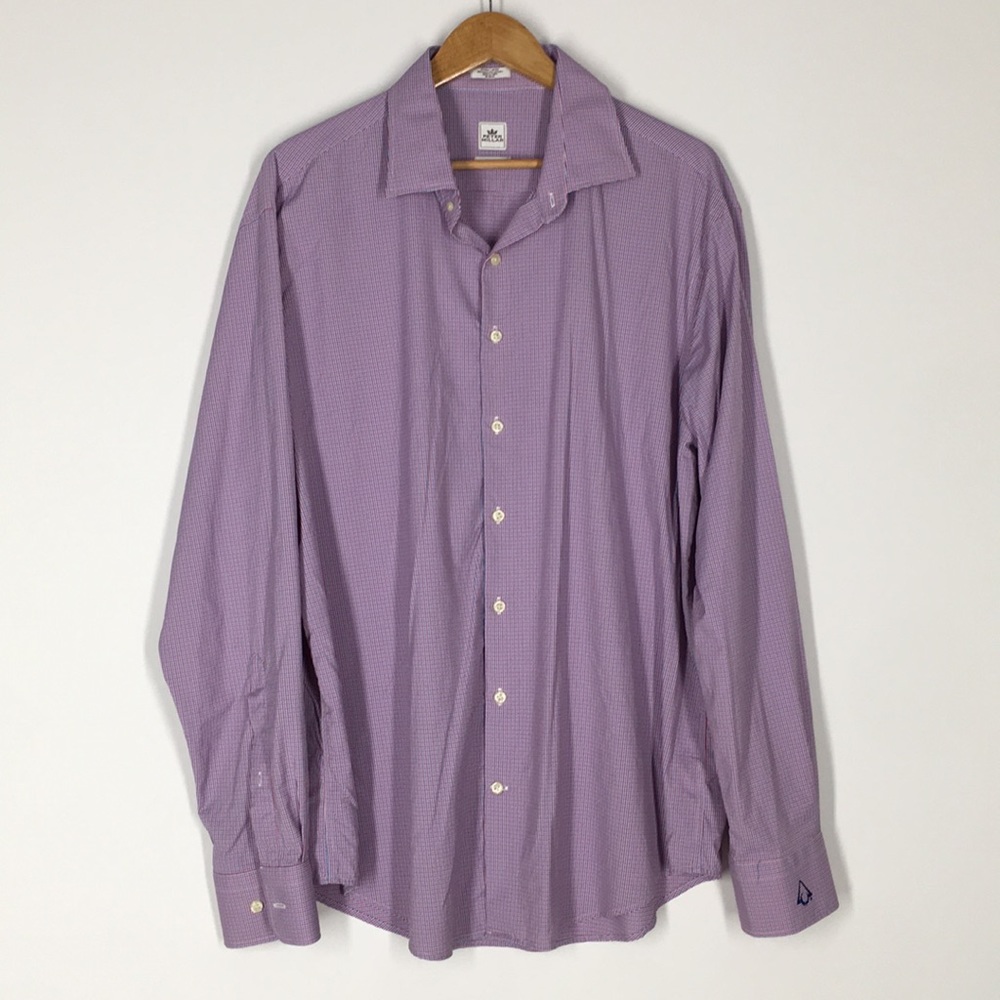 Peter Millar Crown Sport Mens Shirt Size XL Purple